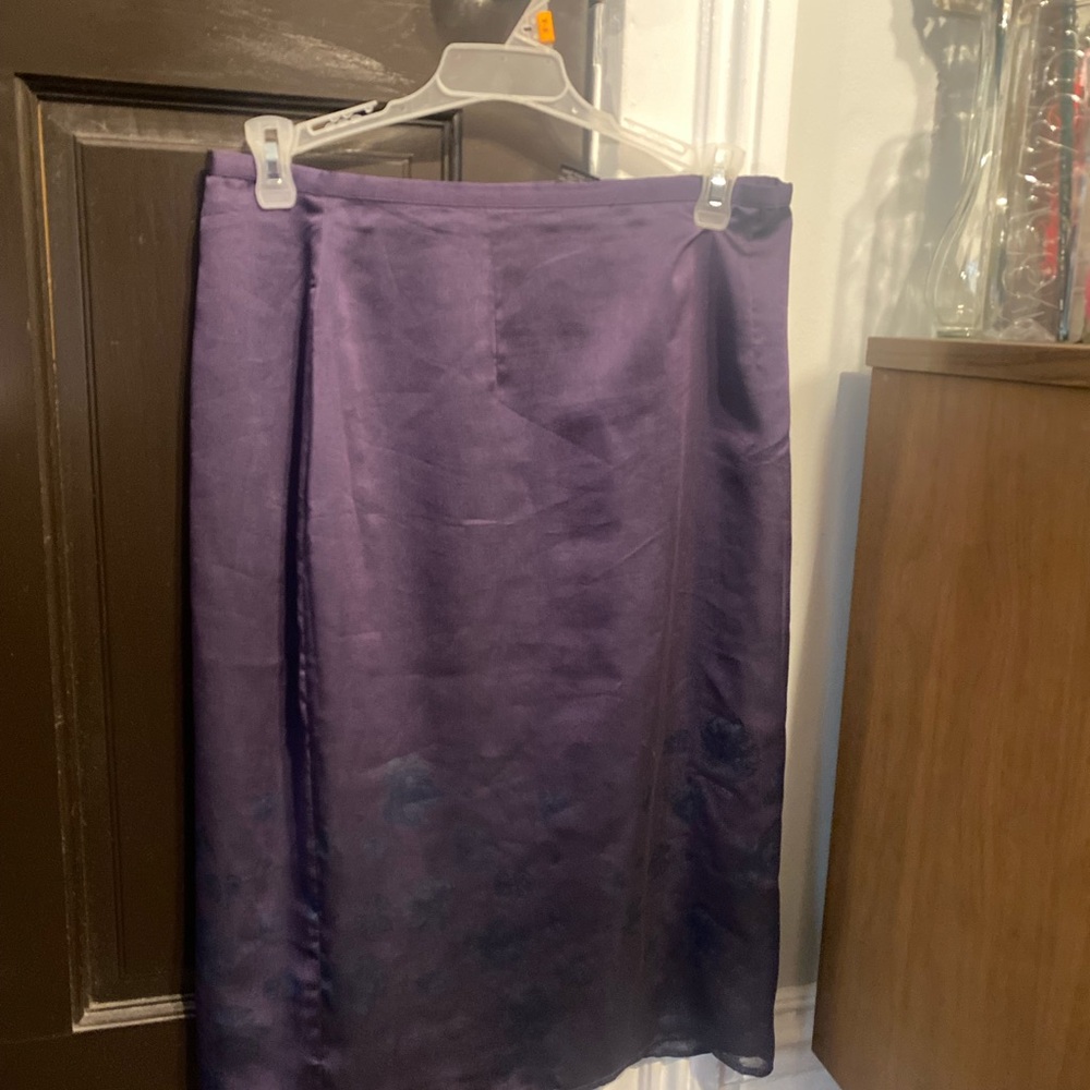 Women’s Purple Midi Skirt – Sleek Satin Finish